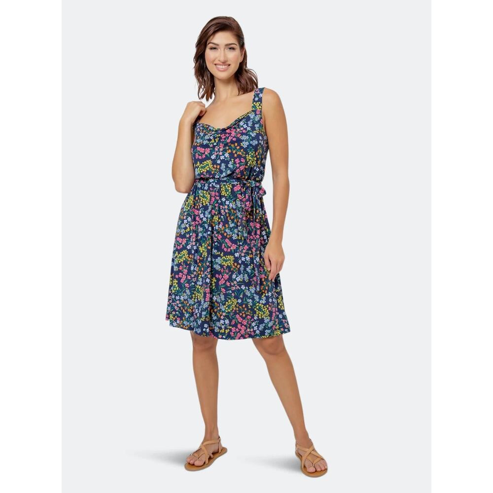 EUC Leota Women's Wildflower Isla Dress Blue Navy Floral Size Large $132